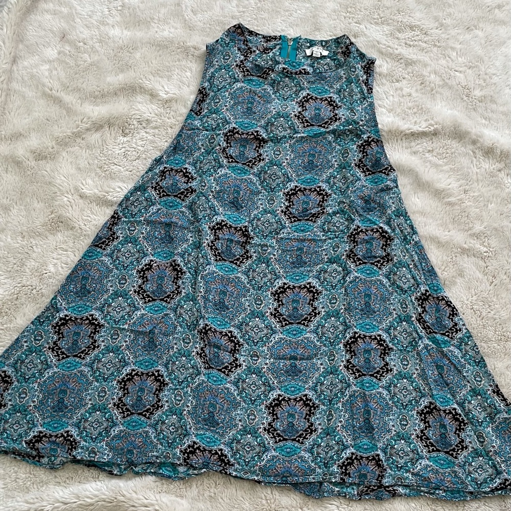 Umgee - Teal Blue Patterned Dress - M